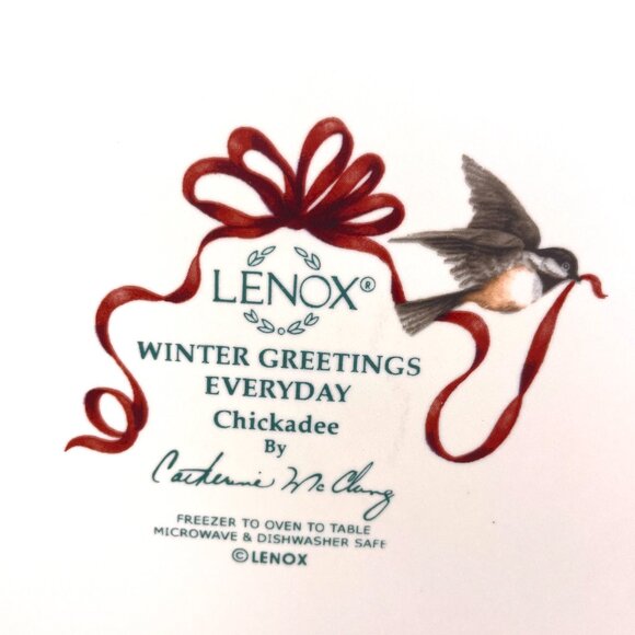 4 Lenox “Winter Greetings Everyday” Birds Dinner Plates by Catherine McClung - Picture 7 of 12